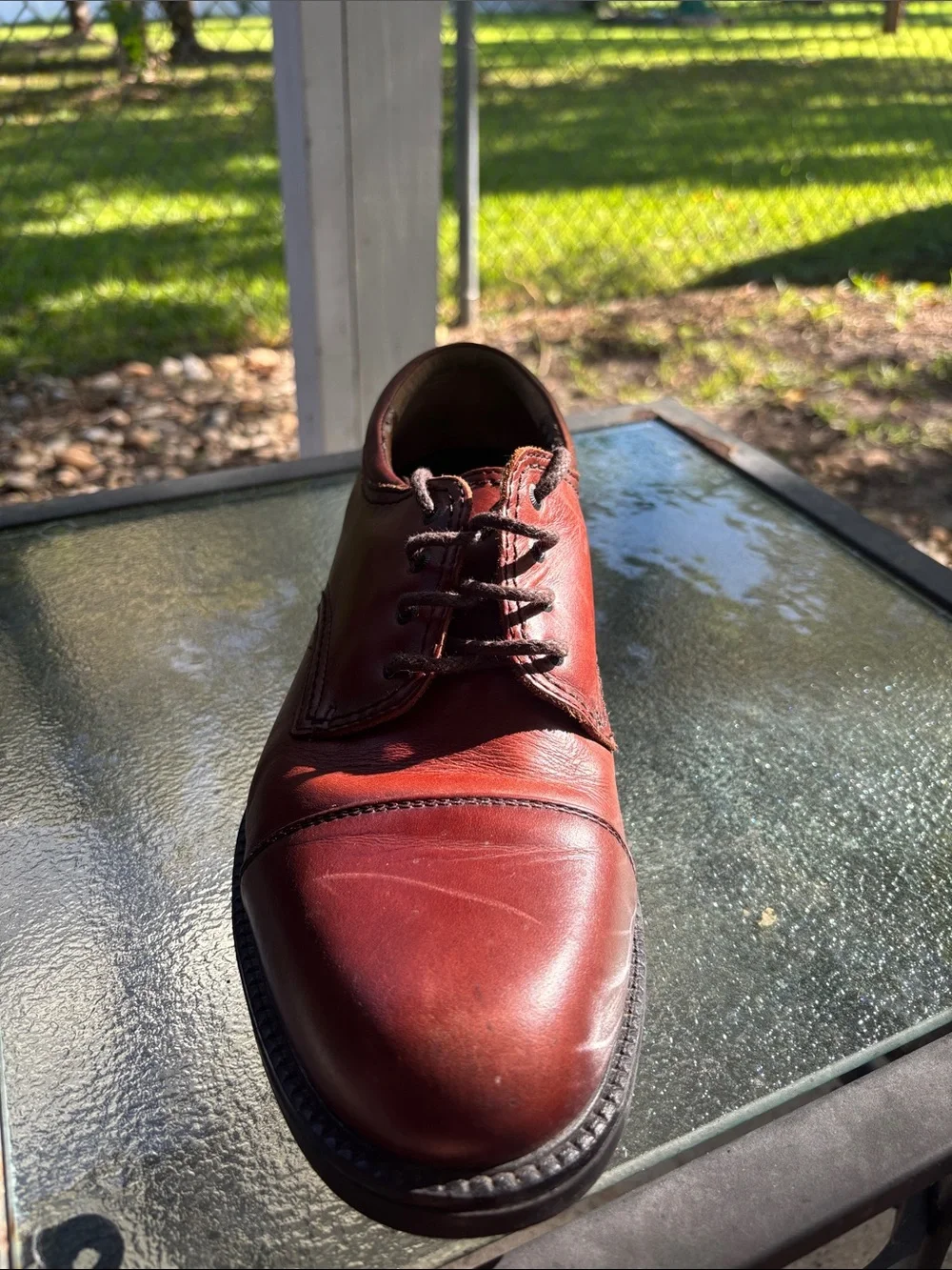 Dockers Men’s 12M Brown Leather Cap Toe Oxford Dress Shoes